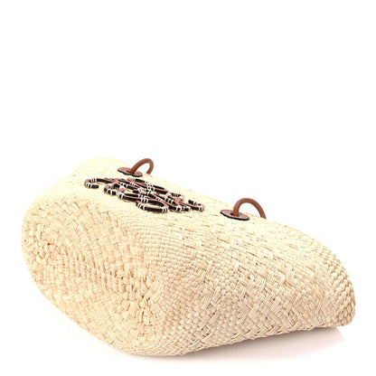 Loewe Calfskin Raffia Small Anagram Basket Tote Bag Natural Tan 6 of 7