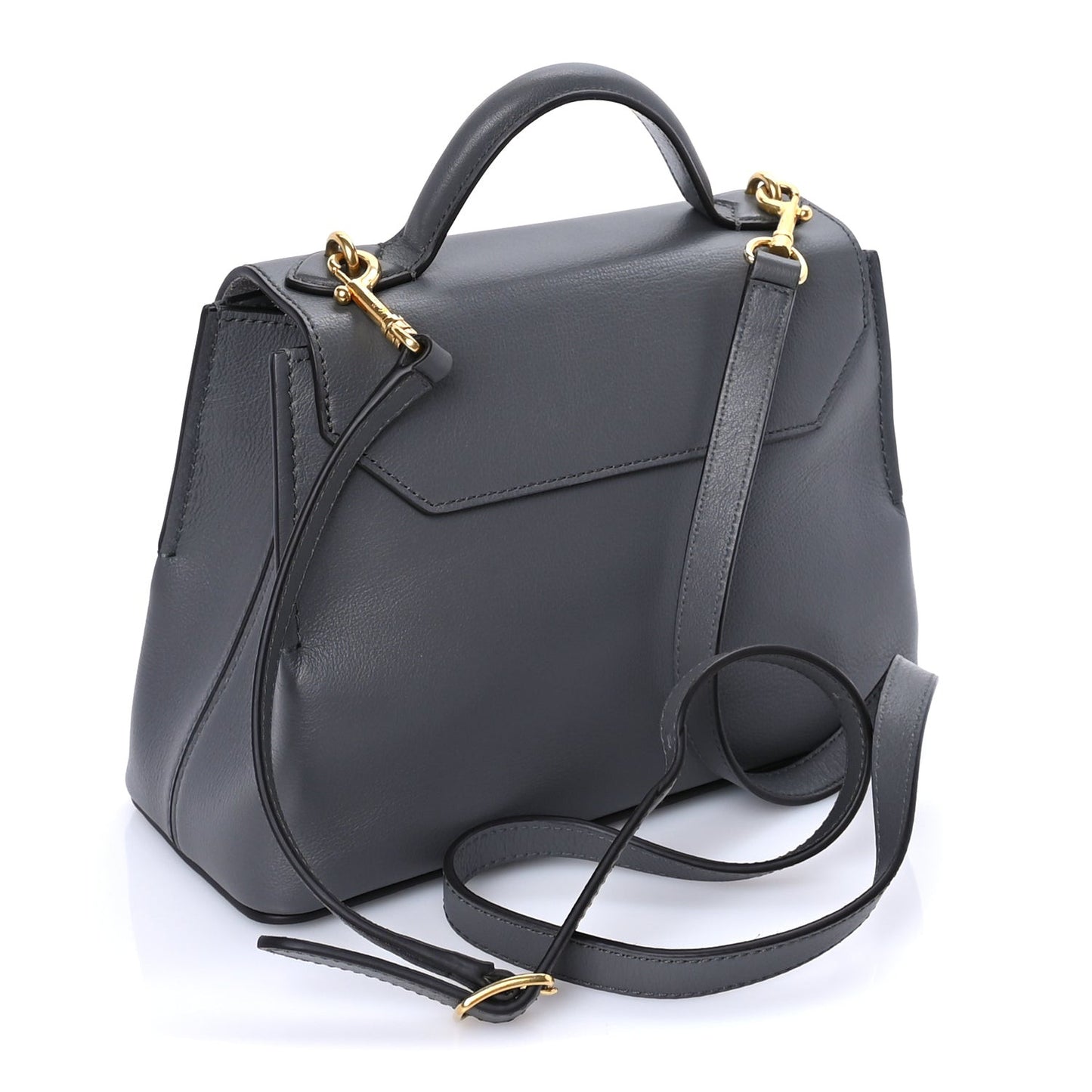 Small Classic Grain Calfskin Mini Seaton Grey