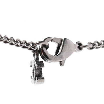 Chanel Tweed Ruthenium CC Pendant Necklace Black Silver 5 of 7
