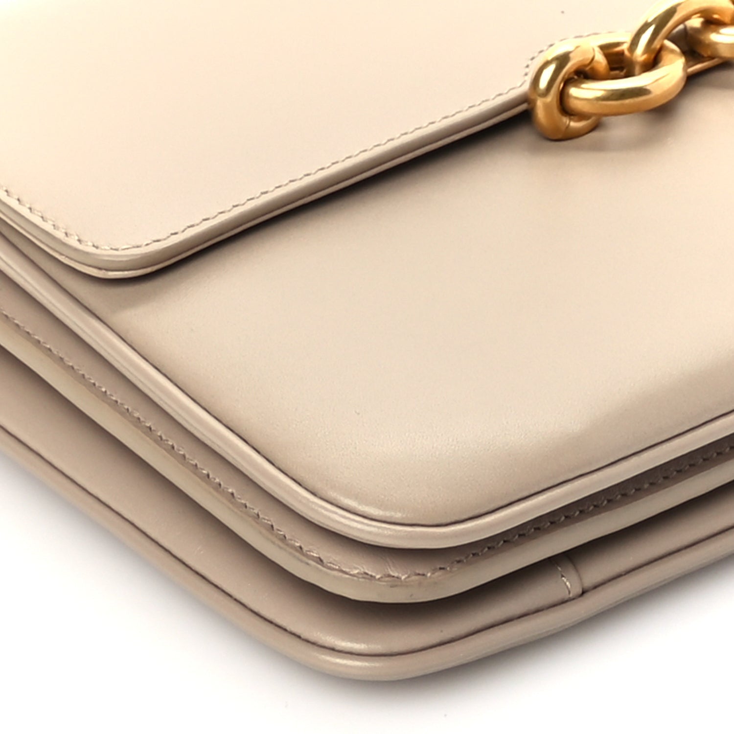 Saint Laurent Smooth Calfskin Le Maillon Satchel Beige 7 of 8