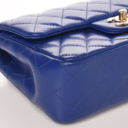Chanel Lambskin Quilted Mini Rectangular Flap Dark Blue 8 of 12