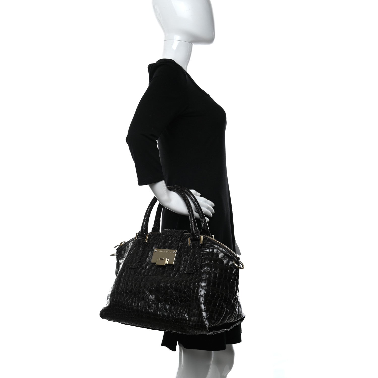 Jimmy Choo Calfskin Crocodile Embossed Bag 2 of 11