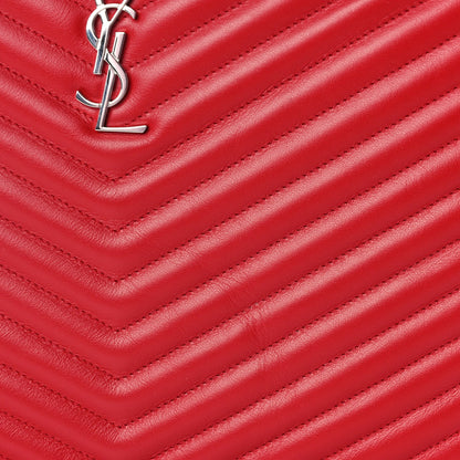 Saint Laurent Calfskin Matelasse Chevron Monogram Document Holder Rouge Eros 6 of 6
