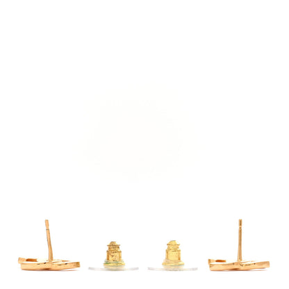Chanel Metal CC Paris Button Stud Earrings Gold 3 of 7