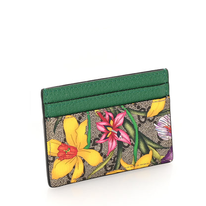 Gucci G Supreme Monogram Flora Web Ophidia Card Holder Green 3 of 7