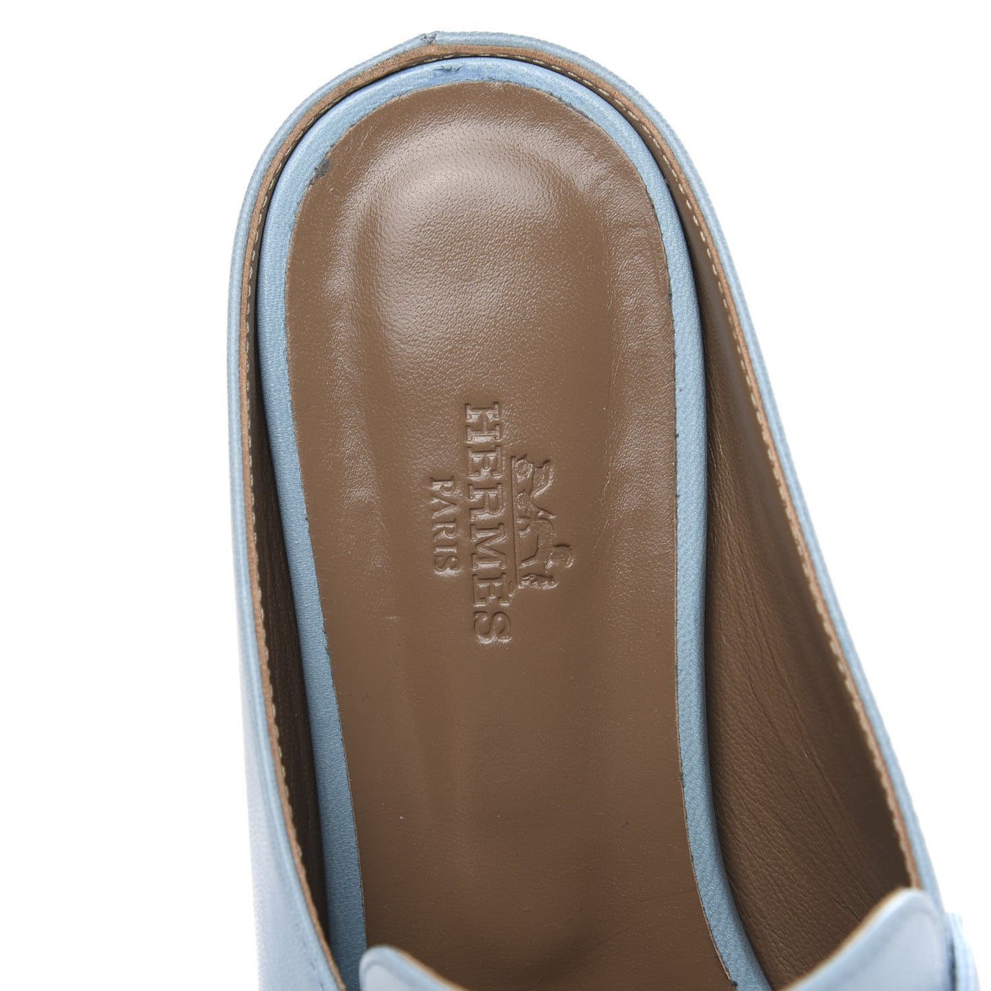 Goatskin Rivoli Mules 36.5 Bleu Ciel