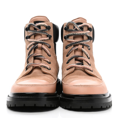 Chanel Suede Calfskin Lace Up Boots 40.5 Pink 2 of 10