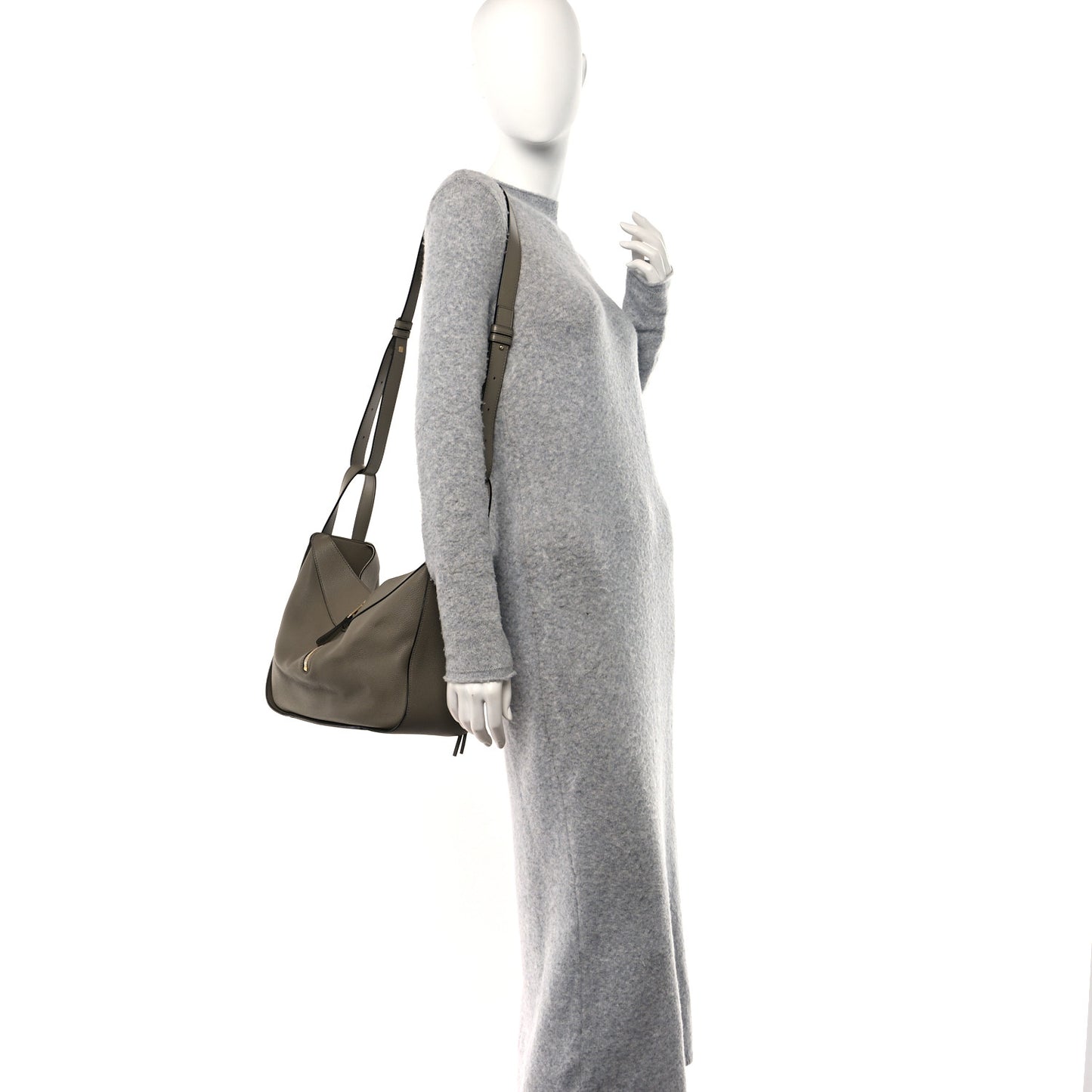 Calfskin Small Hammock Shoulder Bag Grey