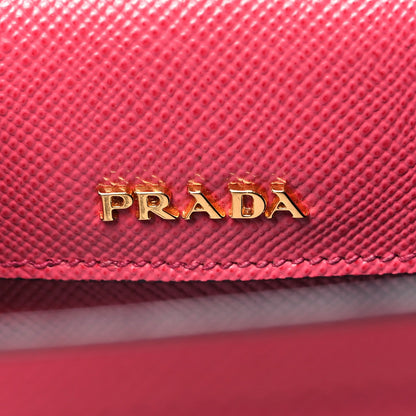 Prada Saffiano Cuir Medium Double Bag Peonia 6 of 7