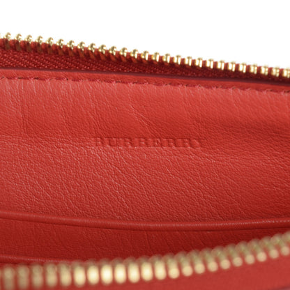 Burberry Haymarket Check Small Peyton Crossbody Clutch Bag Coral Red 8 of 11