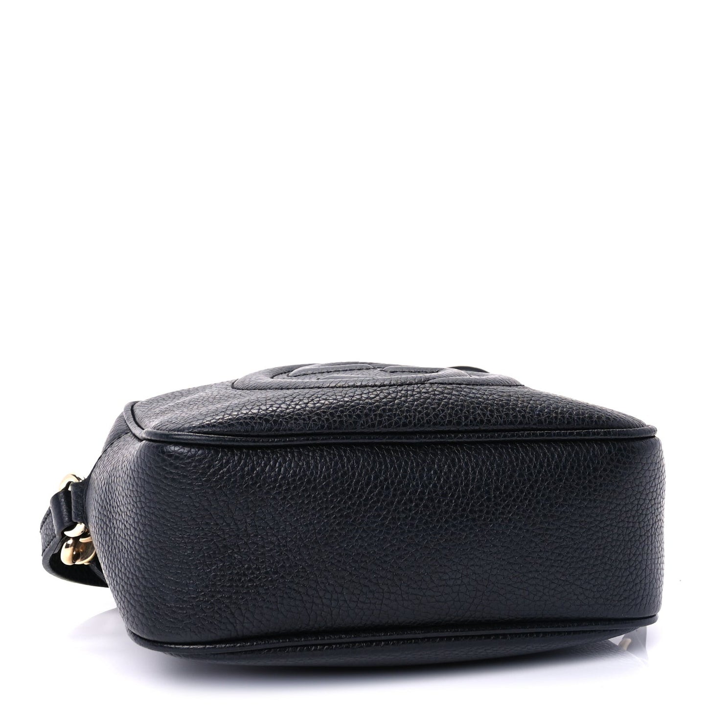 Pebbled Calfskin Small Soho Disco Bag Black