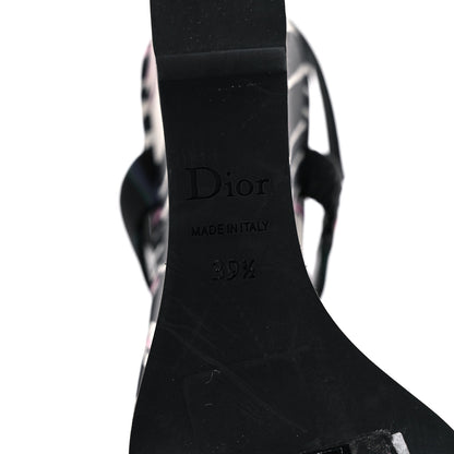Christian Dior Satin Sequined Striped CD Platform Sandal 39.5 Black Multicolor 6 of 15