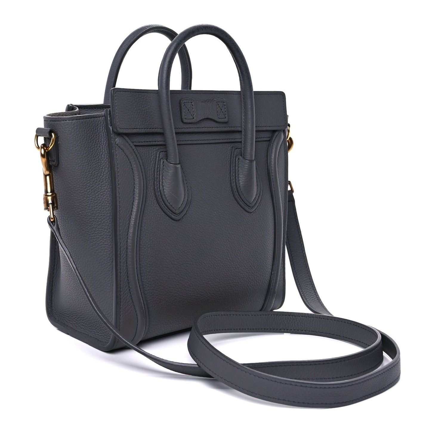 Baby Drummed Calfskin Nano Luggage  Kohl