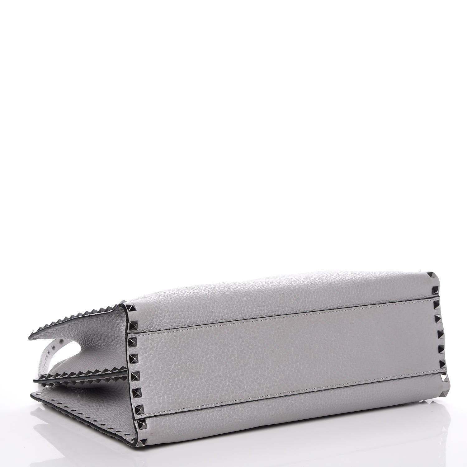 Valentino Garavani Grained Calfskin Medium Rockstud Double Handle Horizontal Tote Pastel Grey 5 of 9