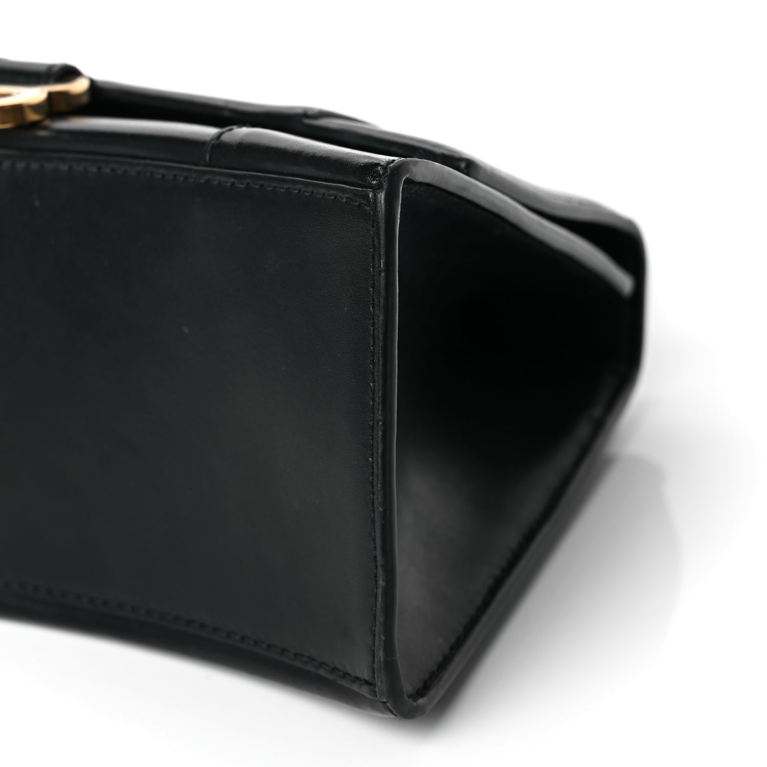 Balenciaga Shiny Box Calfskin Small Hourglass Top Handle Bag Black 8 of 11