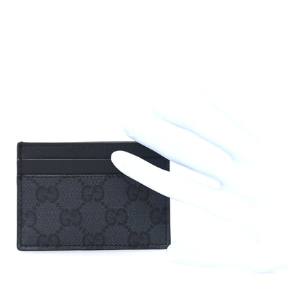 Gucci GG Supreme Monogram Card Holder  Black Grey 2 of 7