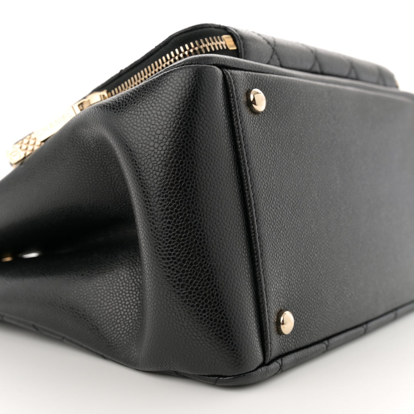 Caviar Quilted Small Business Affinity Shopping Bag Black