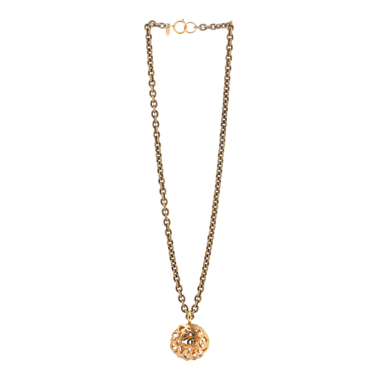 Chanel CC Pendant Necklace Gold 2 of 5
