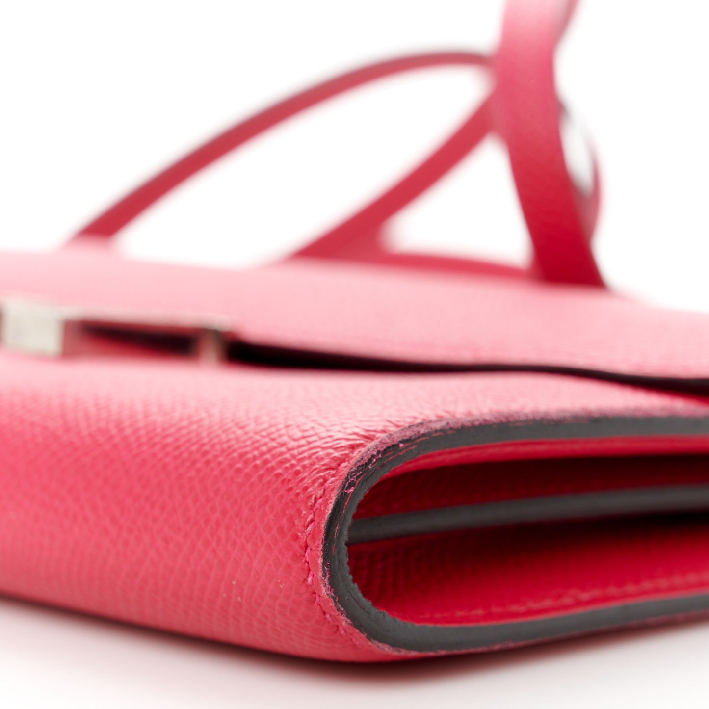 Epsom Alligator Constance Wallet To Go Rose Extreme Sable