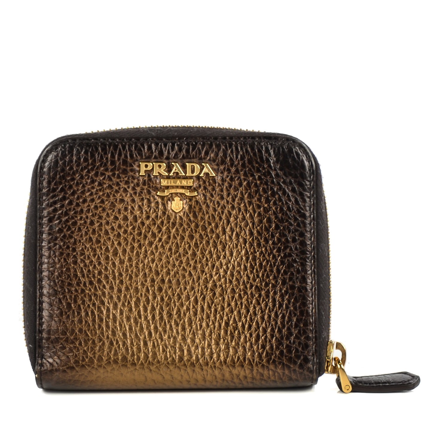 Vitello Daino Antik Compact Zip Around Wallet Bronzo