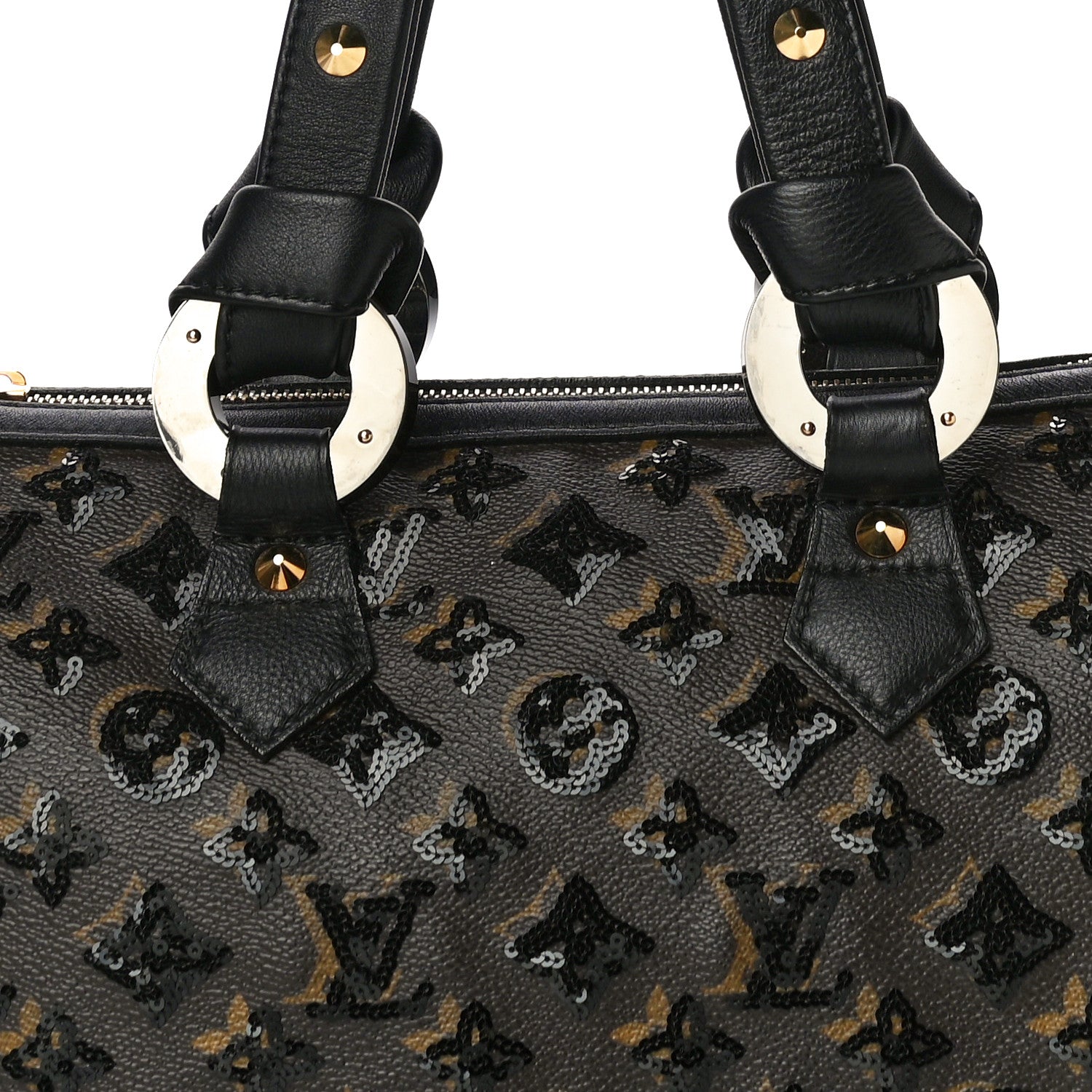 Louis Vuitton Monogram Sequins Eclipse Speedy 28 Black 8 of 11