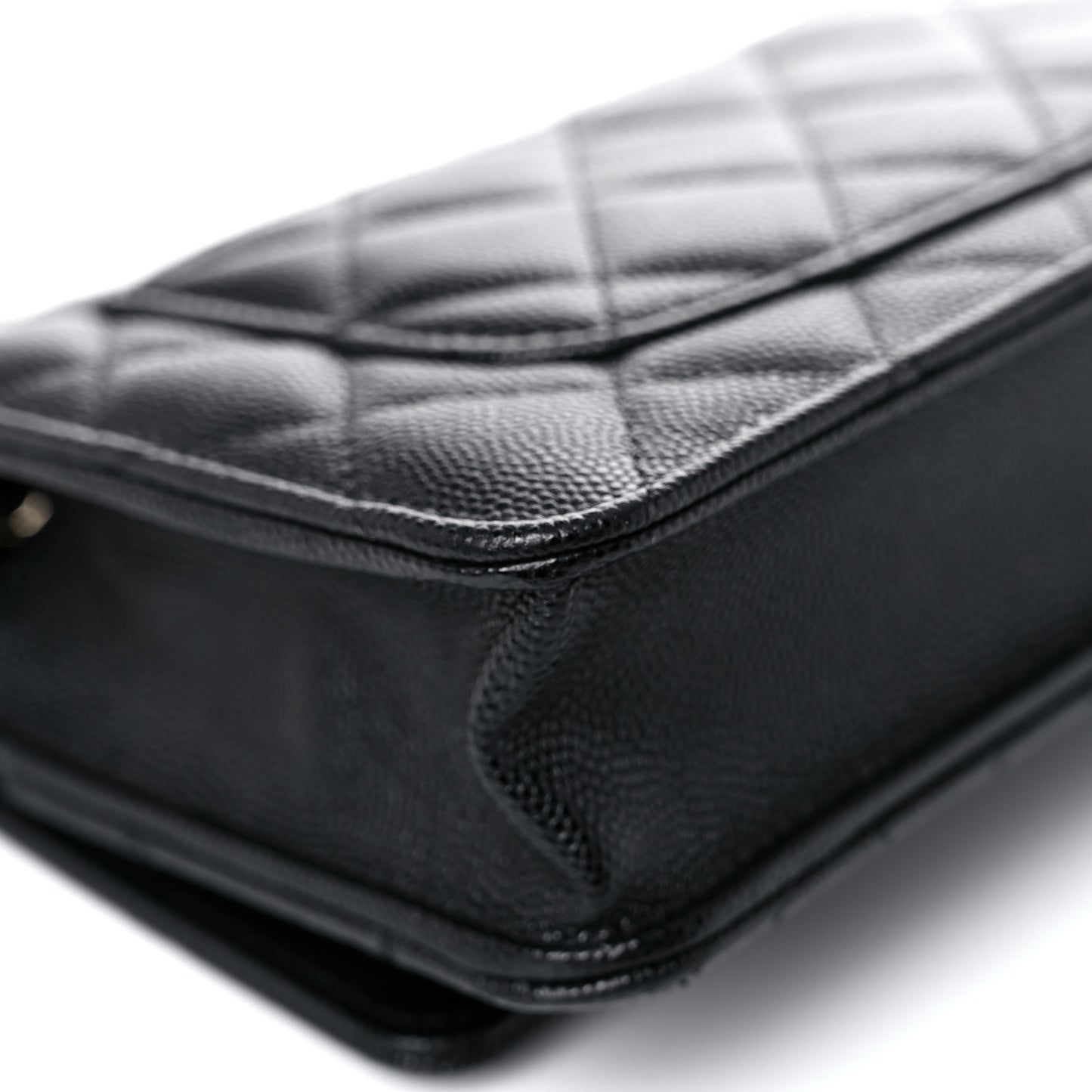 Caviar Quilted Wallet With Charms On Chain WOC Black