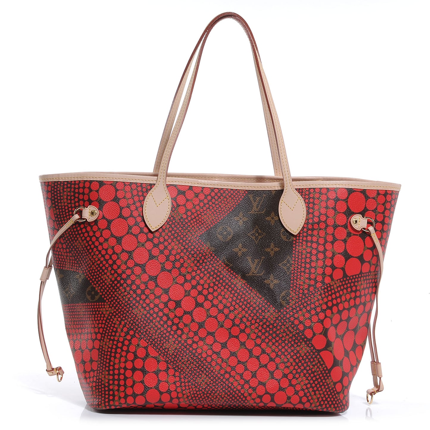Monogram Kusama Waves Neverfull MM Red
