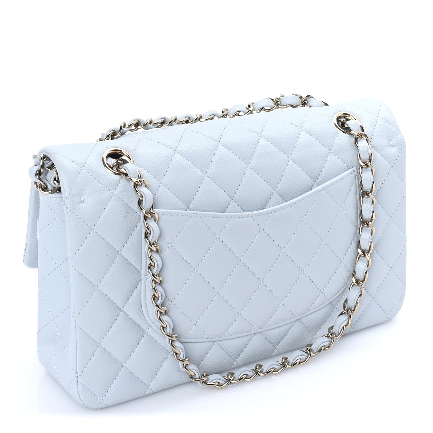 Chanel Caviar Quilted Medium Double Flap Light Blue 2 of 9