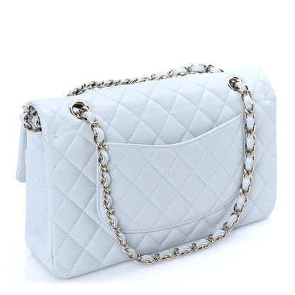Chanel Caviar Quilted Medium Double Flap Light Blue 2 of 9