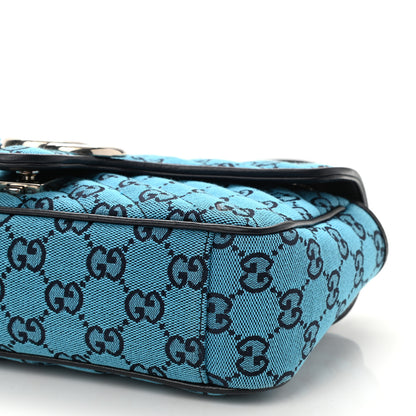 Gucci Monogram Multicolor Matelasse Diagonal Small GG Marmont Shoulder Bag Light Blue 8 of 8