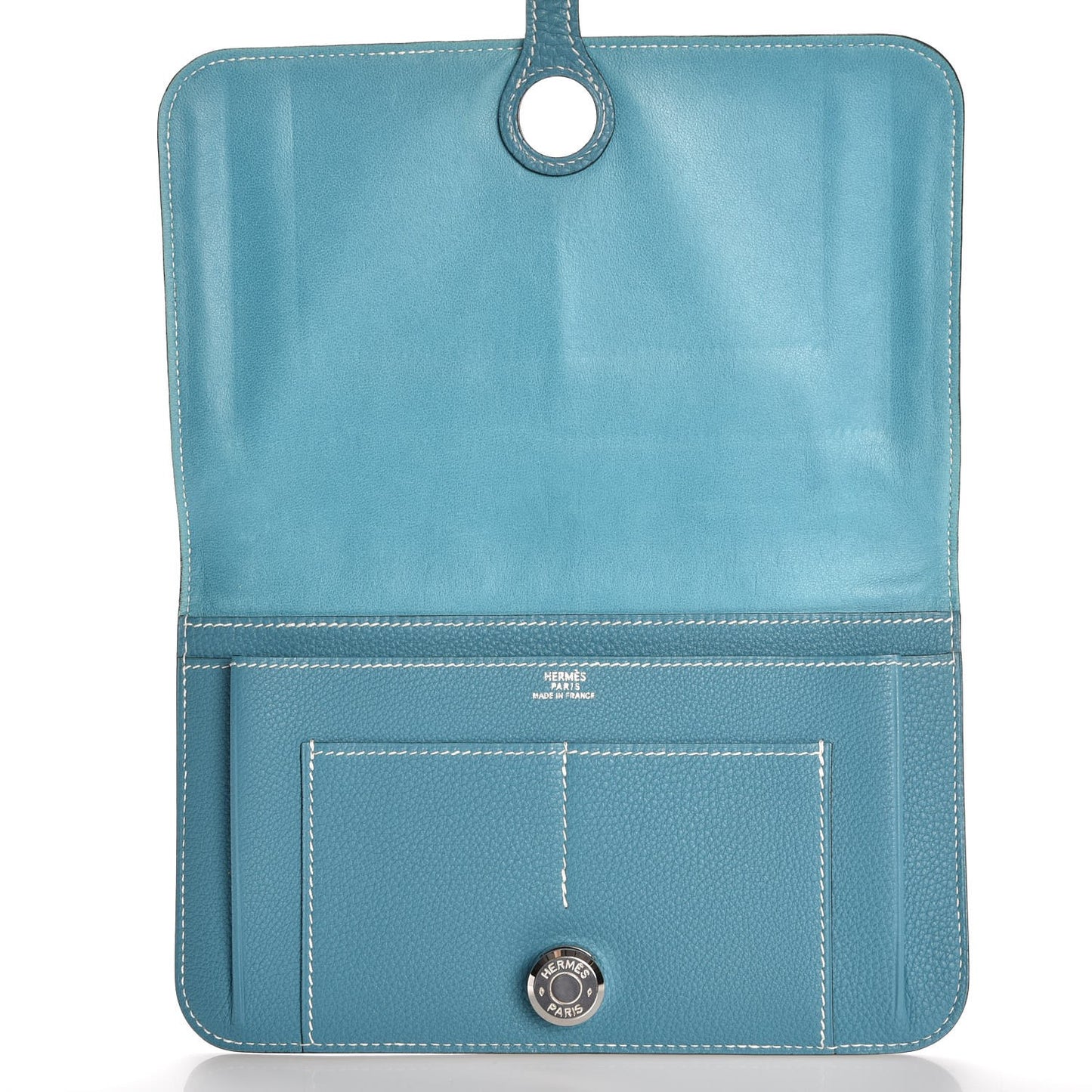 Togo Dogon Duo Wallet Blue Jean