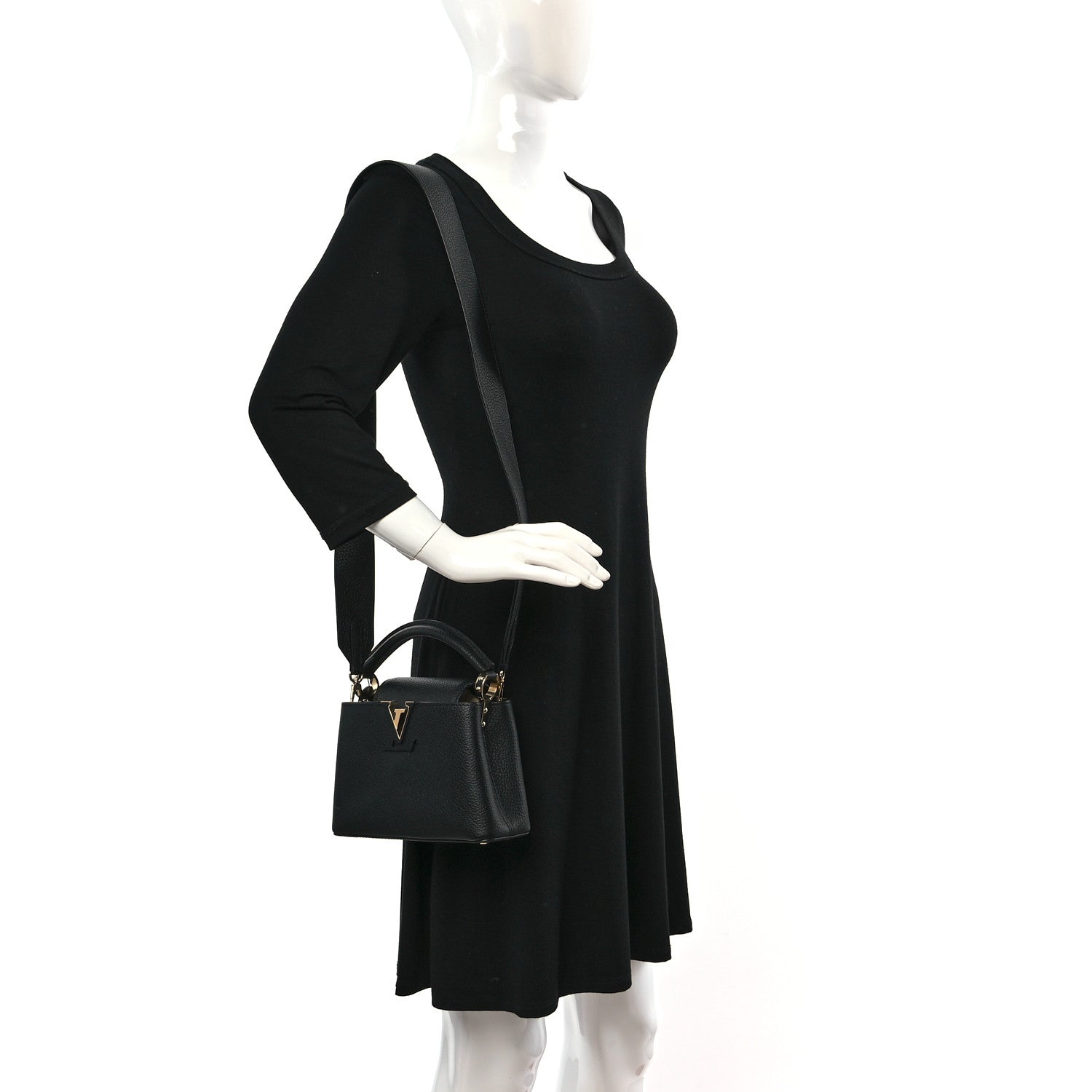 Louis Vuitton Taurillon Mini Capucines Black 2 of 7