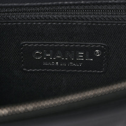 Chanel Caviar Chevron Quilted Small Coco Handle Flap Dark Grey 6 of 10