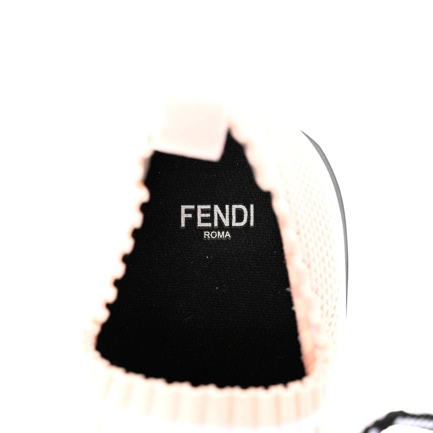 Fendi Stretch Knit Jacquard FF Lace-Up Sock Sneakers 38.5 Pink 7 of 8