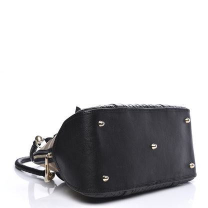 Burberry Canvas House Check Woven Satchel Black 3 of 9