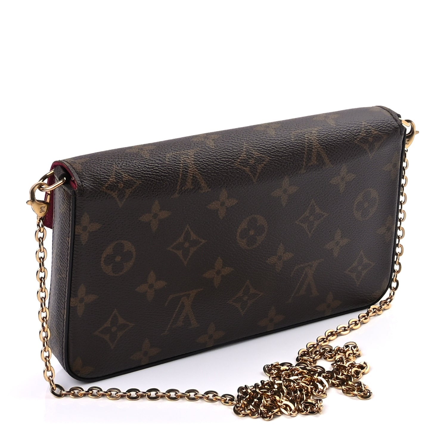 Louis Vuitton Monogram Pochette Felicie Chain Wallet Fuchsia 4 of 10