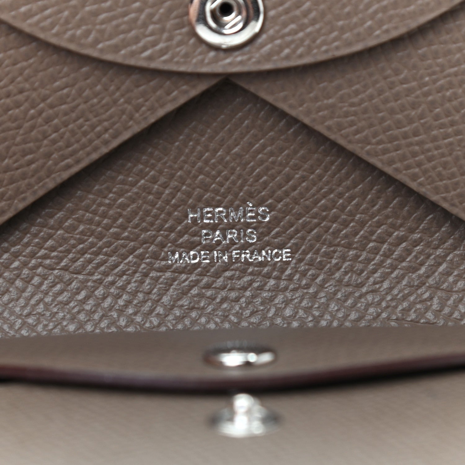 Hermes Epsom Calvi Duo Card Case Etoupe 7 of 7