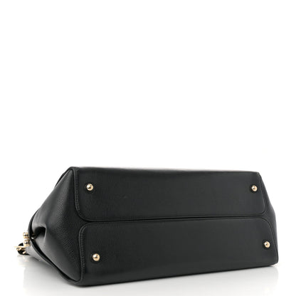 Christian Dior Grained Calfskin Large Bar Zip Tote Black 4 of 7