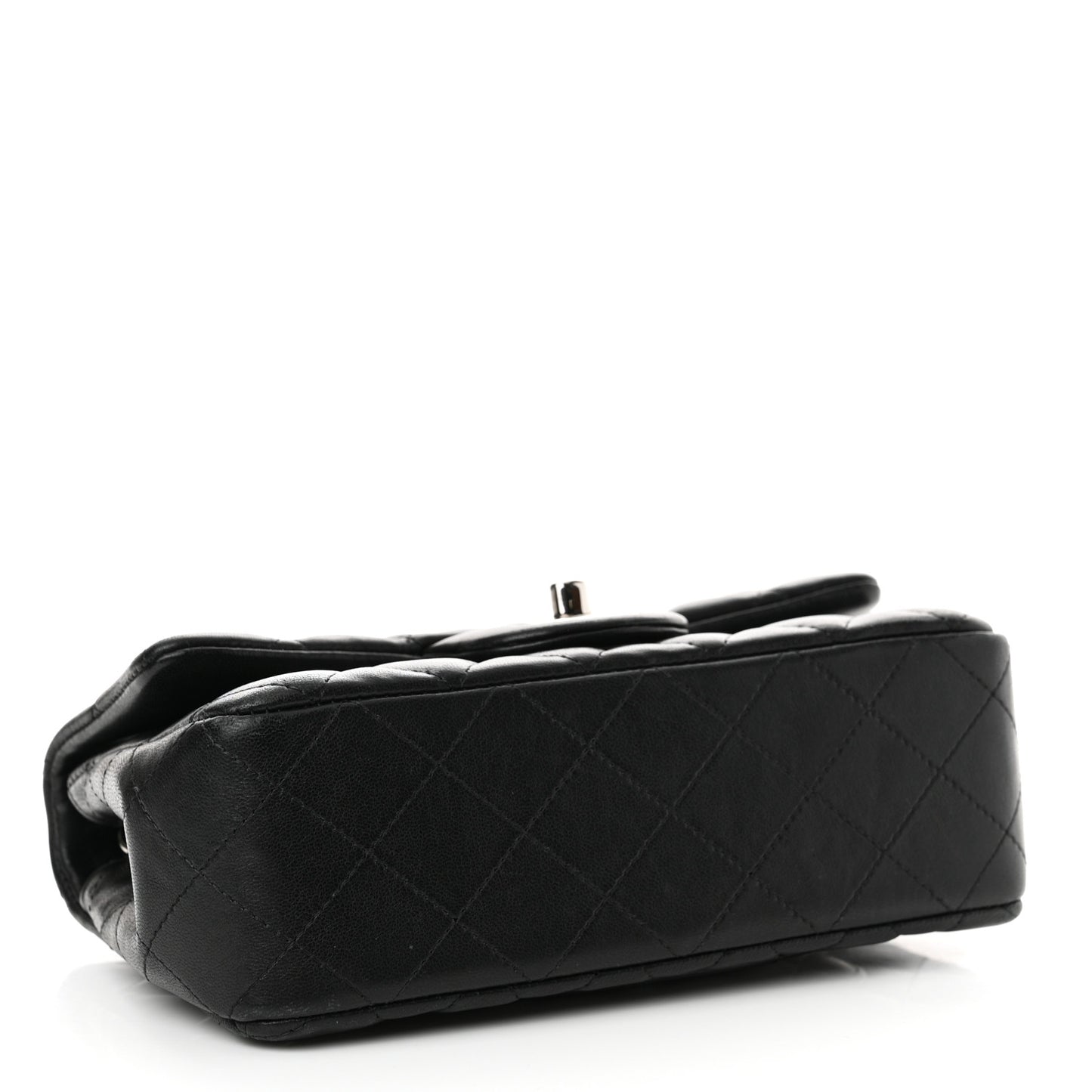 Lambskin Quilted Mini Rectangular Flap Black