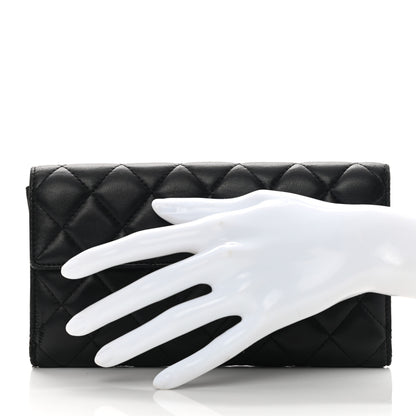 Chanel Lambskin Quilted Long Flap Wallet Black 2 of 19