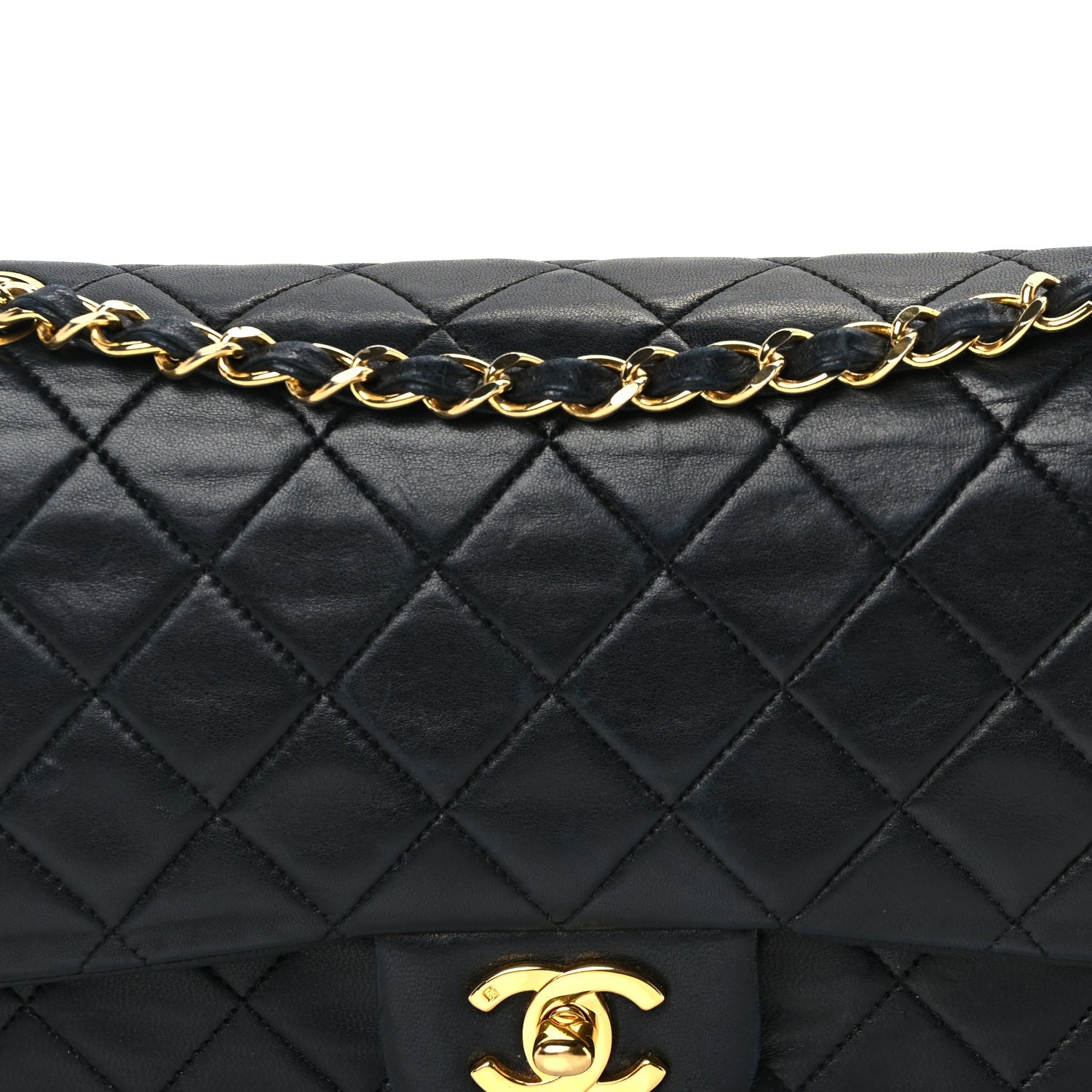Chanel Lambskin Quilted Medium Double Flap Black 7 of 9