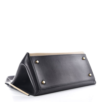 Celine Smooth Calfskin Medium Bi-Color Edge Shoulder Bag Black Cream 4 of 15