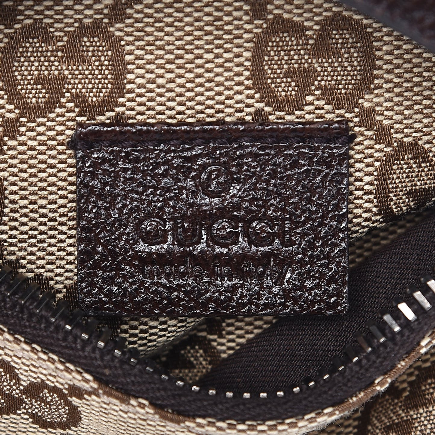 GG Monogram Double Pocket Belt Bag Dark Brown