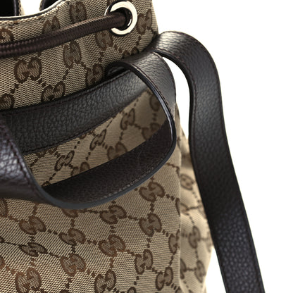 Gucci Monogram Dollar Calfskin O Drawstring Backpack Beige Ebony Testa di Moro Dark Chocolate 13 of 13