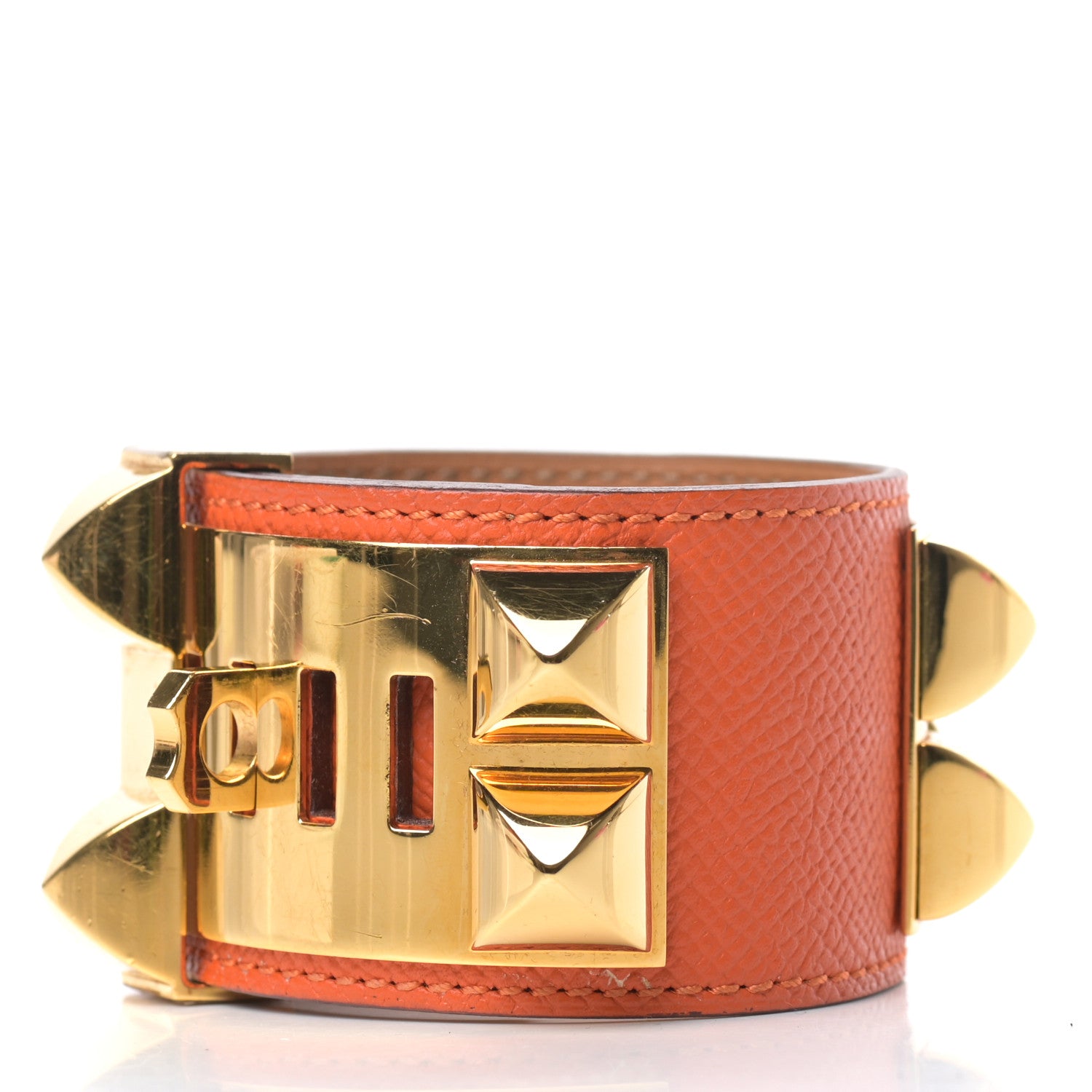 Hermes Epsom Collier de Chien CDC Bracelet S Orange 3 of 6