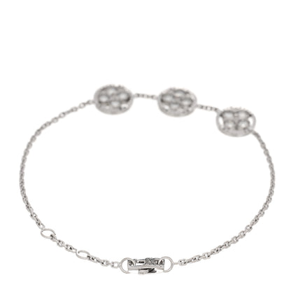 Louis Vuitton 18K White Gold Diamond Three Blossom BB Bracelet 2 of 4