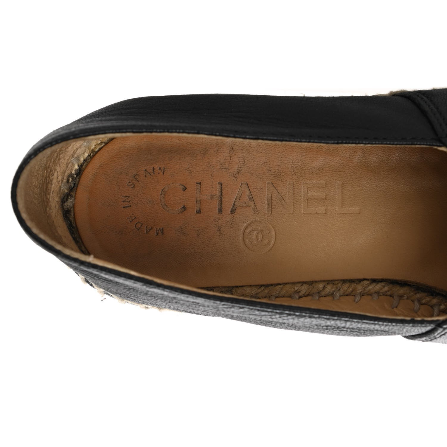 Chanel Lambskin CC Espadrilles 38 Black 6 of 7