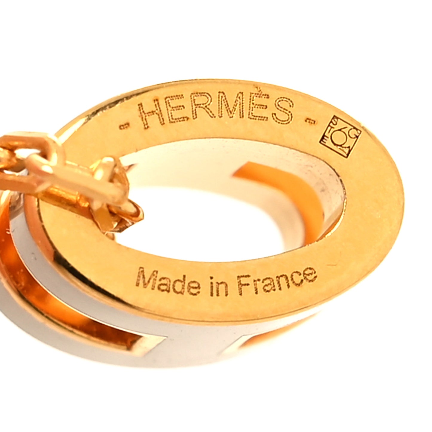 Lacquered Rose Gold Mini Pop H Pendant Necklace Marron Glace