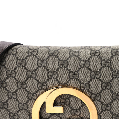 Gucci GG Supreme Monogram Textured Dollar Calfskin Blondie Chain Shoulder Flap Bag Beige Ebony New Acero 6 of 8