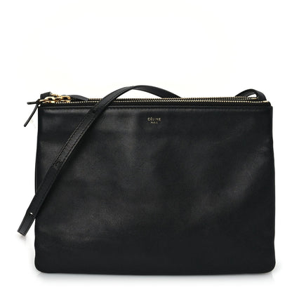 Celine Lambskin Small Trio Crossbody Bag Black 1 of 8
